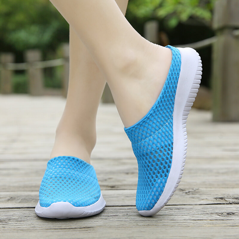 STRONGSHEN Women Shoes Summer Lady Slippers Plus Size Shoe Comfortable Slipper Heel Shoe Women Slippers Female Summer Mesh Shoes