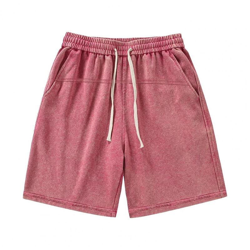Summer Men's Shorts High Street Washed Short Pants Drawstring Baggy Sweatshorts Korean Fashion Casual Shorts