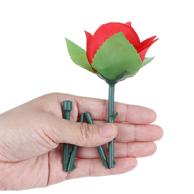 Bunga trik muncul menghilang tiba-tiba bunga panggung Gimmick mainan asap ajaib dari ujung jari lipat mawar muncul sulap
