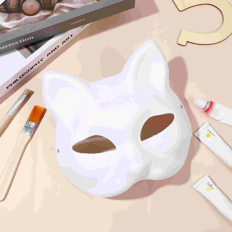 Masquerade Cat Face Masks, DIY Party Props, Máscara Paintable, Acessórios Cosplay, 10 Pcs, 6 Pcs, 5 Pcs, 3Pcs