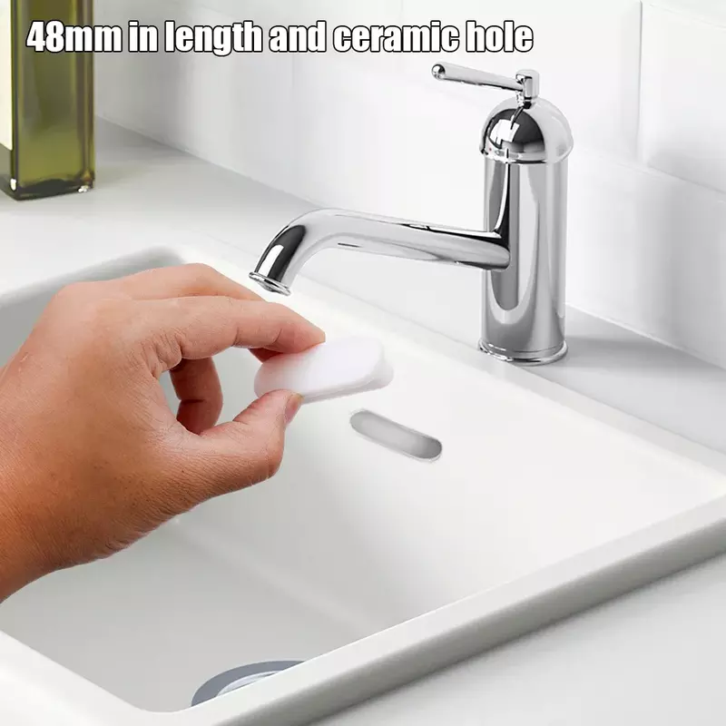 1/4pcs Wash Basin Overflow Ring Square Silicone Sealing Plugs Bathroom Sink Hole Covers Overflow Rings Kitchen Sink Accessories