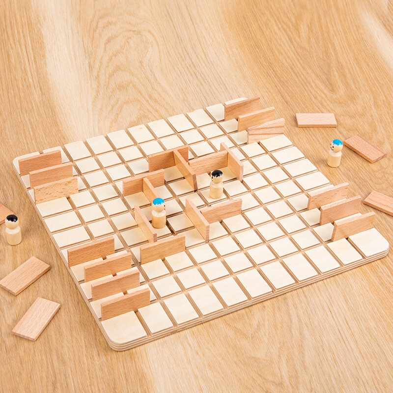 Mainan Puzzle permainan papan Quoridor dua orang permainan interaksi orang tua anak lucu mengejar dan intersep permainan tempur Hadiah