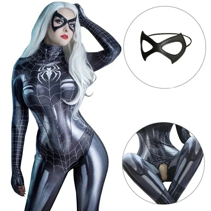 New Cosplay Costume Female Woman Sexy Suit Color Element Black Muscle Halloween Bodysuit Adults High-waisted Sports Jumpsuit