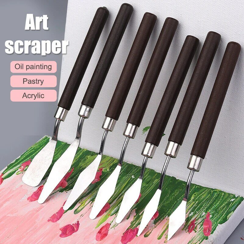3/7Pc Stainless Steel Spatula Kit Palette Gouache Supplies For Oil Painting Knife Fine Arts Painting Tool Set Flexible Blades
