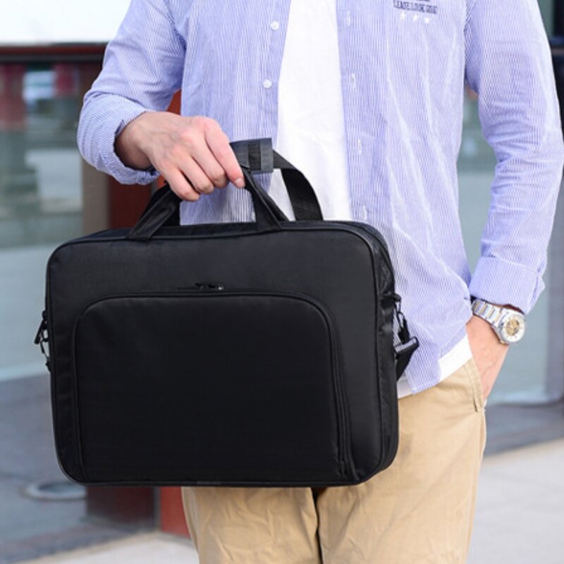 15.6 calowa 17-calowa torba na laptopa biznesowa przenośna nylonowa torebka komputerowa Laptop torebka na ramię zamek błyskawiczny na ramię w prostym stylu