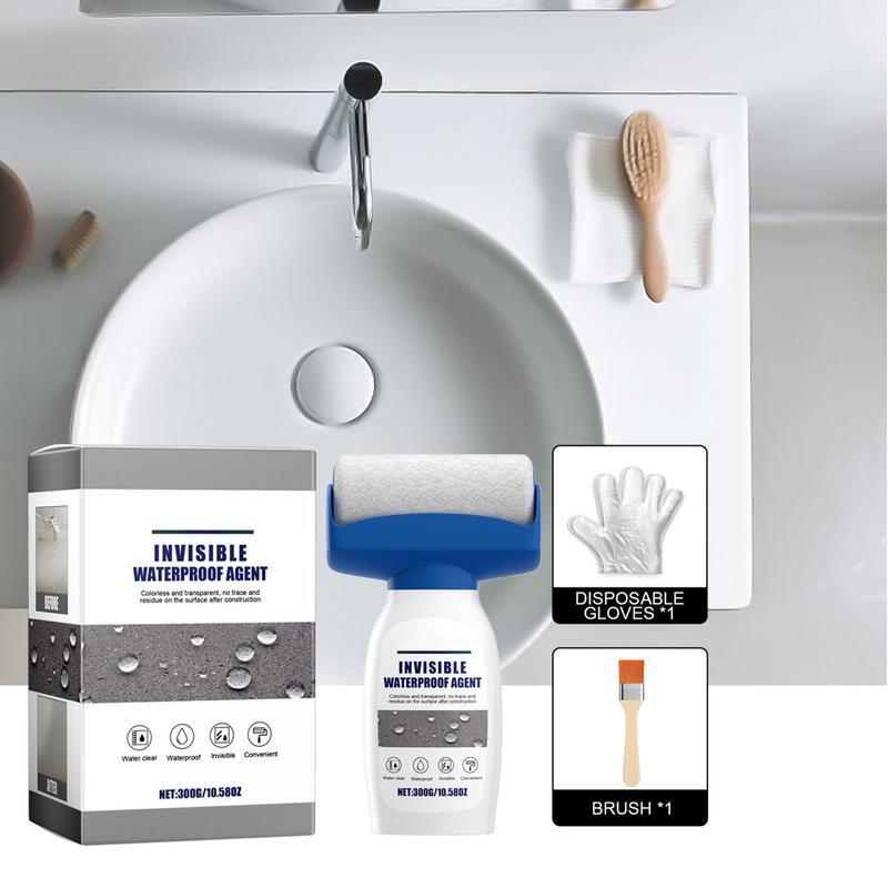 Invisible Waterproof Glue Waterproof Insulating Sealant Glue Water-Based Odor-Free Coating With Roller And Gloves For Easy