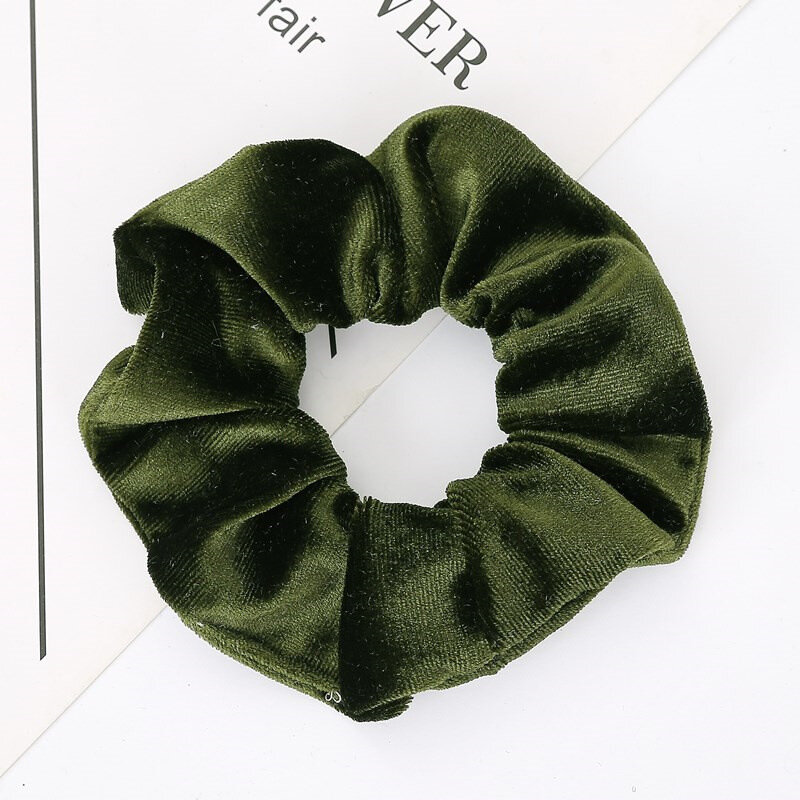 Woman Velvet Scrunchies Solid Hair Ring Ties For Girls Ponytail Holders Rubber Band Elastic Hairband Hair Accessories Headwear