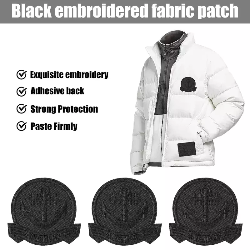 Auto-adesivo preto patches para jaquetas, calças, t-shirt, reparação de roupas, patch lavável, capa de chuva, guarda-chuva, pano adesivos, 10pcs