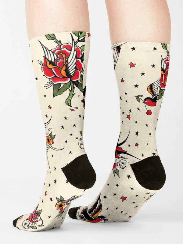 Носки с тату-рисунком N 1, чулки, лоты, оптовая продажа, носки для женщин и мужчин