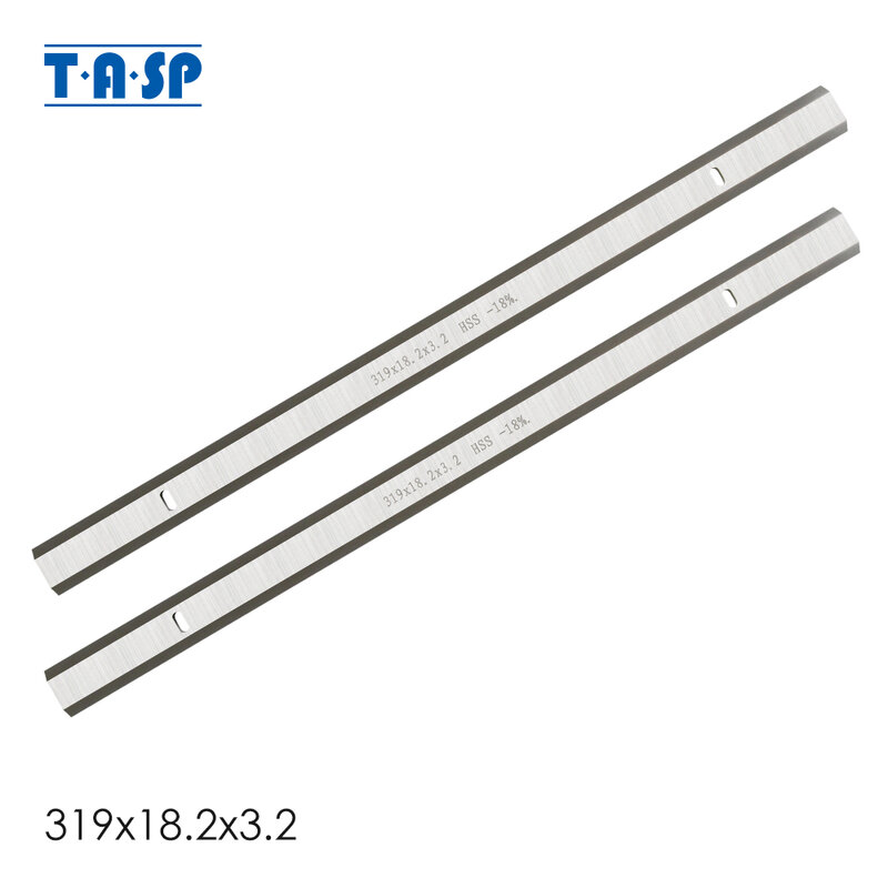 TASP - cuchilla reversible para cepillo de HSS 319 x 18,2 x 3,2 mm, cuchilla de cepillo carpintero eléctrico, para Ryobi ETP1531AK, AP1300, JET JWP-12, GMC TP2000, Erbauer Erb709bte