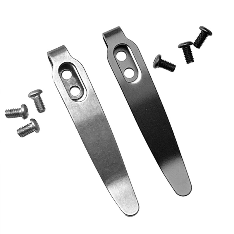 الفولاذ المقاوم للصدأ طية سكين جيب كليب المشبك الخلفي مع 3pcs 2.5 مسامير DIY