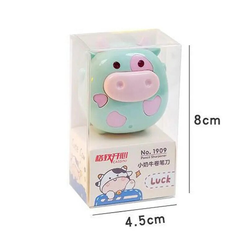 2Pcs Cartoon Cow Pencil Sharpener One Hole Pencil Cutter Creative Stationery Student Gift Pencil Blade School Office Supplies