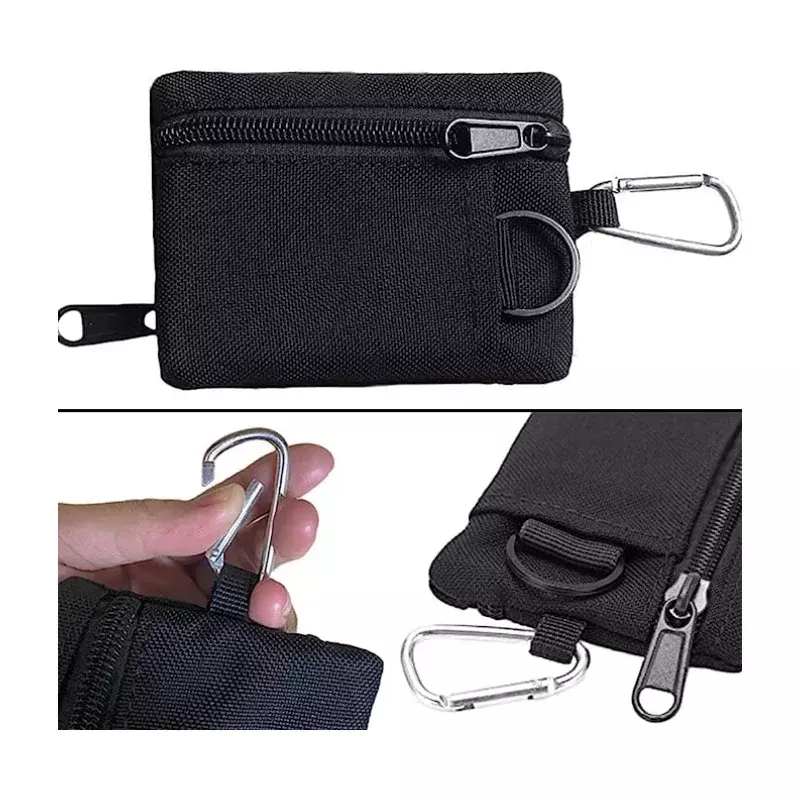 Mini cinturón de engranaje EDC, llavero táctico de bolsillo, monedero, soporte para tarjeta de identificación, llavero de coche, funda de cintura, BILLETERA, paquete de auriculares
