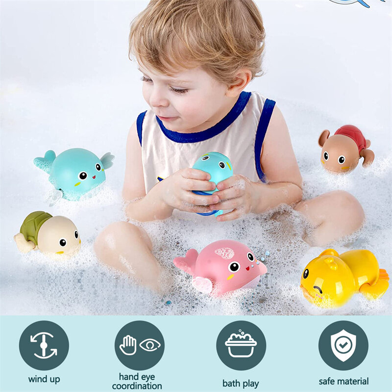 Giocattoli da bagno per bambini per bambini nuovo bagno per bambini giocattolo da bagno per il nuoto rane carine giocattolo da bagno a orologeria brinquedos infantil muslimex