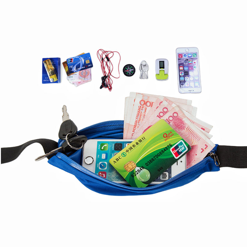 Sports Waist Bag Outdoor Jogging Cycling Portable Pocket Mobile Phone Bag Zipper Adjustable Waterproof