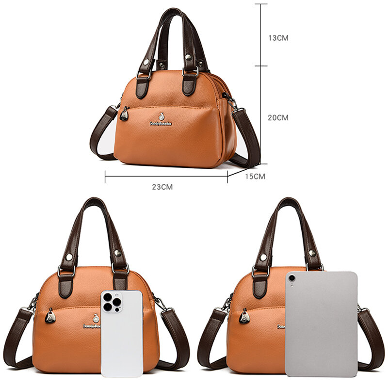 Tas bahu wanita kapasitas besar 3 lapisan baru tas belanja santai wanita kualitas tinggi tas jinjing Bolsas perempuan desainer merek mewah
