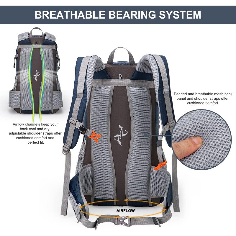40L plecak turystyczny z osłony przeciwdeszczowe do podróżowania z plecakiem, biwakowania, jazdy na rowerze i podróży