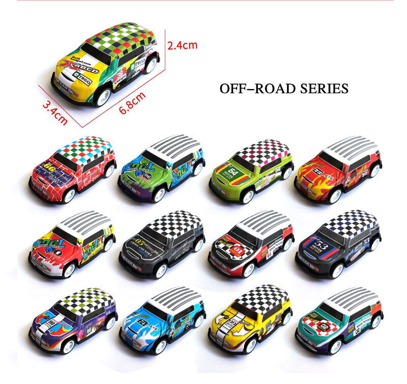 6Pcs/Set Children's Alloy Mini Car Pull Back 1:87 Diecast Metal Color Model Vehicle For Kids Hot Educational Toy For Boy Gift