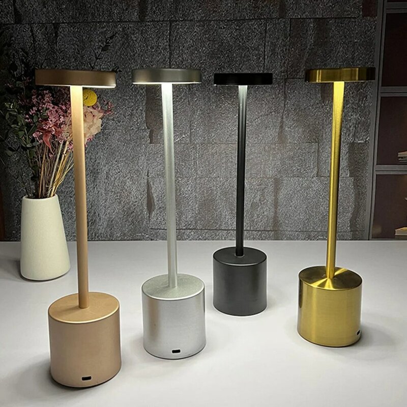Lámpara de mesa creativa, recargable por USB Luz Nocturna, atenuación continua, lámpara de mesita de noche, decoración de Bar y Hotel