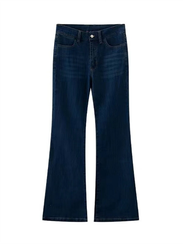 Pudd กางเกงยีนส์ขากว้างสำหรับผู้หญิง, กางเกงยีนส์วินเทจกางเกงขายาวแฟชั่นสตรีลำลองเอวต่ำสีพื้นสวมใส่สบาย