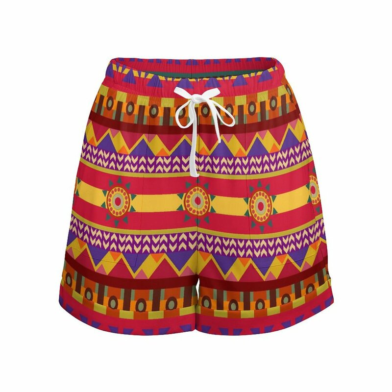 Retro Vintage ethnische Shorts hoch taillierte sexy Shorts Frau Streetwear übergroße kurze Hosen Frühling Design Hosen