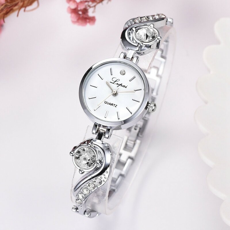 여성용 실버 팔찌 시계, 작은 여성용 손목 시계, 여성용 패션 시계, Reloj Mujer Relogio Feminino