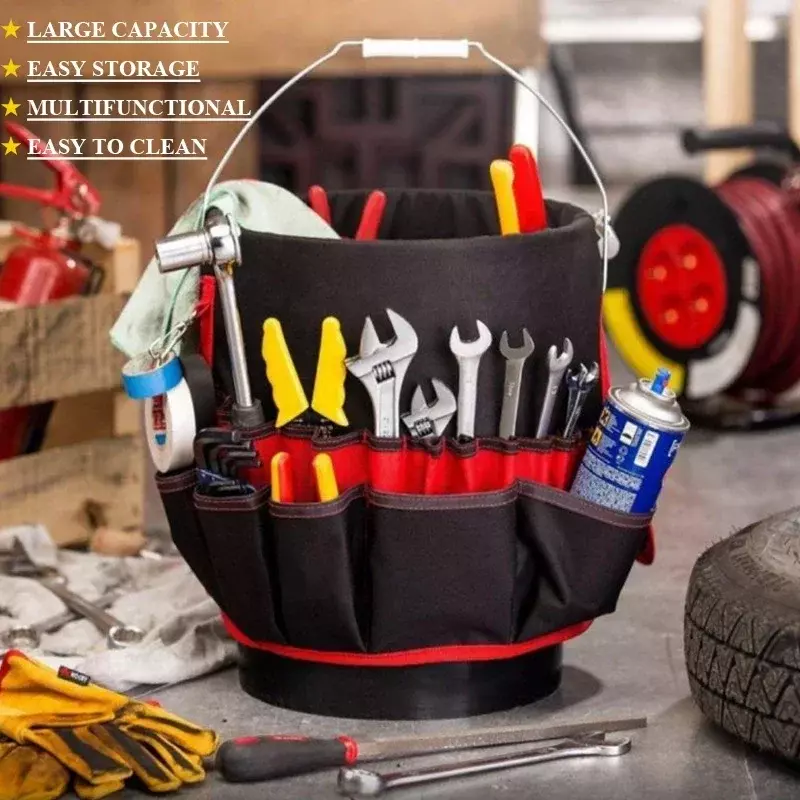 Bucket Organizer Ferramentas Storage Bag, Prop Basket, Prop Basket, Portátil, Grande Capacidade, Handware, Oxford Cloth, Idea