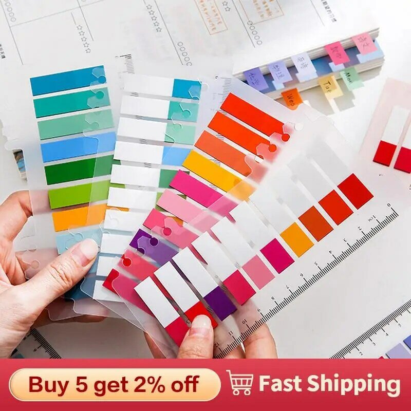 200Pcs Index Tabs With Ruler Writable File Tabs Flags Colored Page Markers Labels For Reading Notes Books School Office Supplies