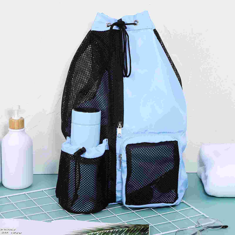 Mesh Drawstring Swim Bag para homens, mochila impermeável, sacos de ginástica para meninas, viagem, criança, nylon