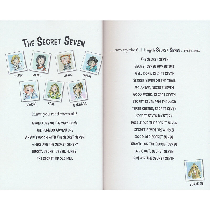 Enid-bloton The Secret Seven Adventure Detective, 6 libros, novela de ficción corta, historia en inglés, literatura para niños