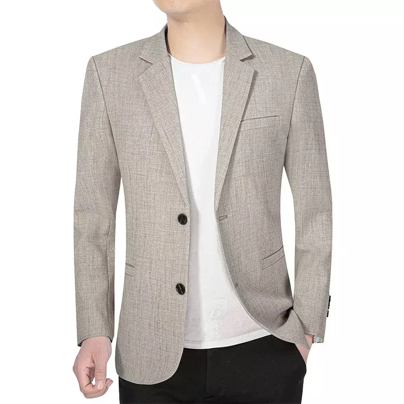 남성용 얇은 블레이저 정장 재킷, 솔리드 포멀웨어, 비즈니스 캐주얼 정장 코트, 남성 블레이저 재킷, 남성 의류, 4XL, 여름 신상