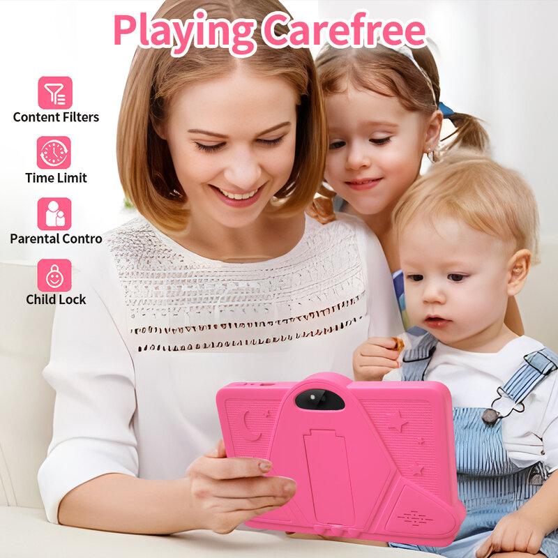 BDF-Tableta K1 con WiFi 5G para niños, Tablet PC de 7 pulgadas, Android 9,0, 32GB, bonito diseño, aprendizaje, entretenimiento, regalo