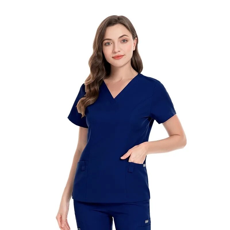 Uniformes médicos de manga curta para mulheres, vestidos cirúrgicos hospitalares, tops e calça, acessórios de enfermagem, roupas médicas, 2021