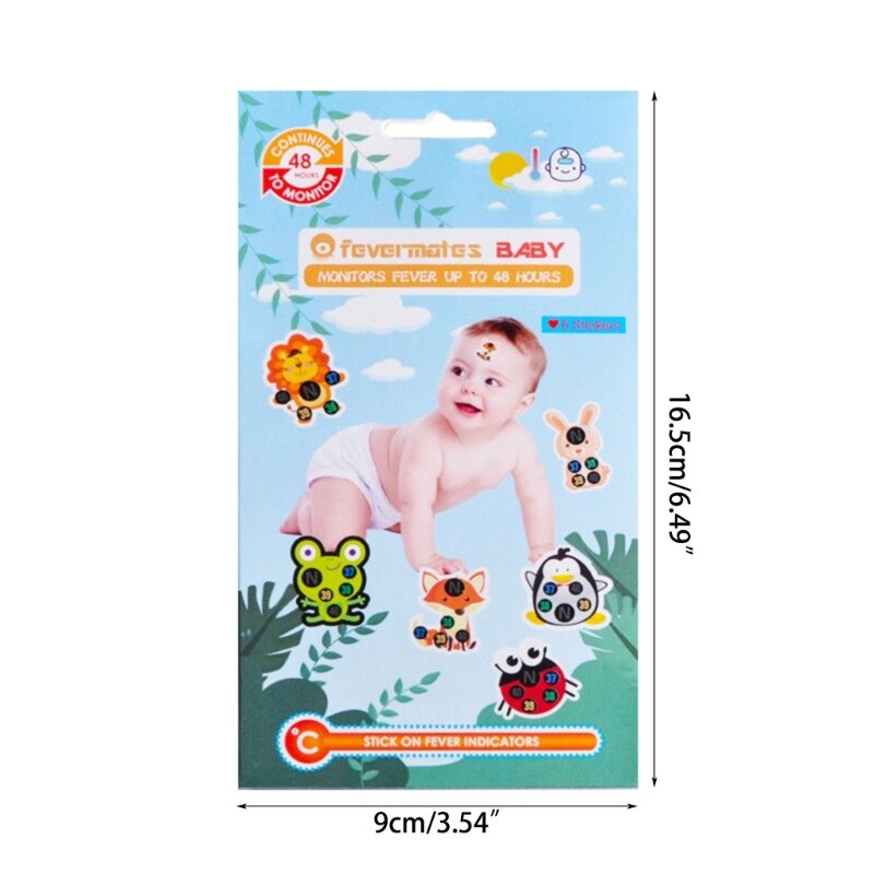 Stick-On Fever Cartoon Forehead Fever Stickers Temperature Fever Patch for Kids Baby Adults Home Supplies
