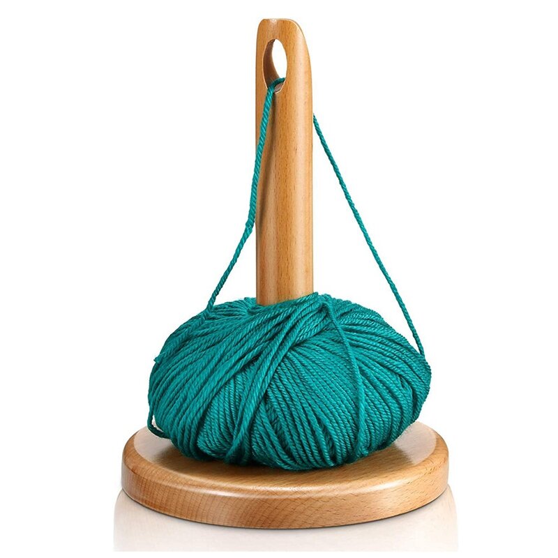 Suporte de fio de madeira para tricô crochê com furo de tricô bordado acessório presente fio organizador ferramenta para vovó