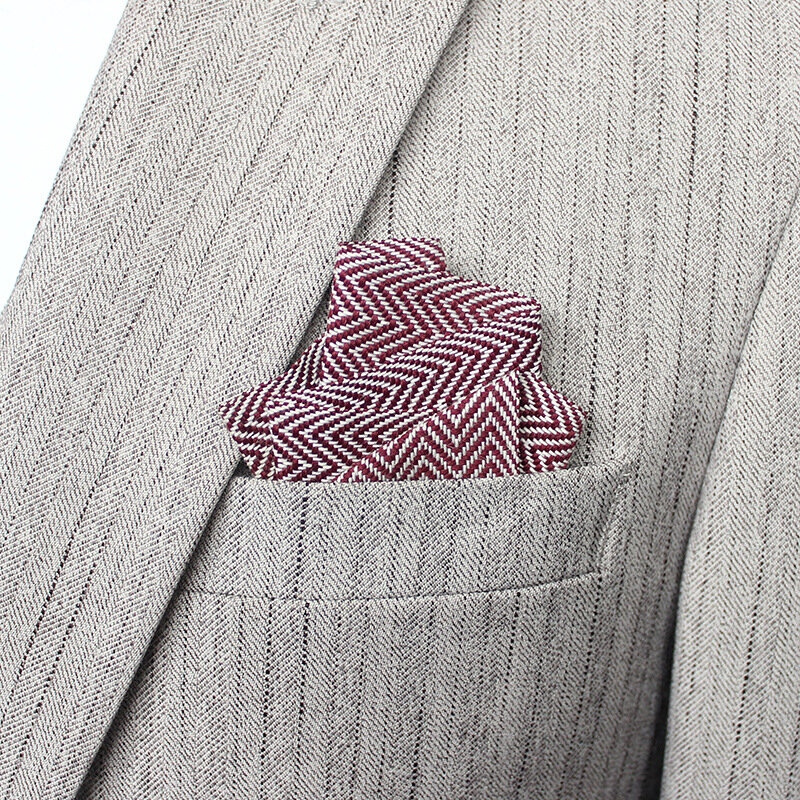 Mouchoir de poche carré pour hommes, serviette de poitrine, costume serviette Hanky, motif treillis géométrique, 6.5x7.5cm