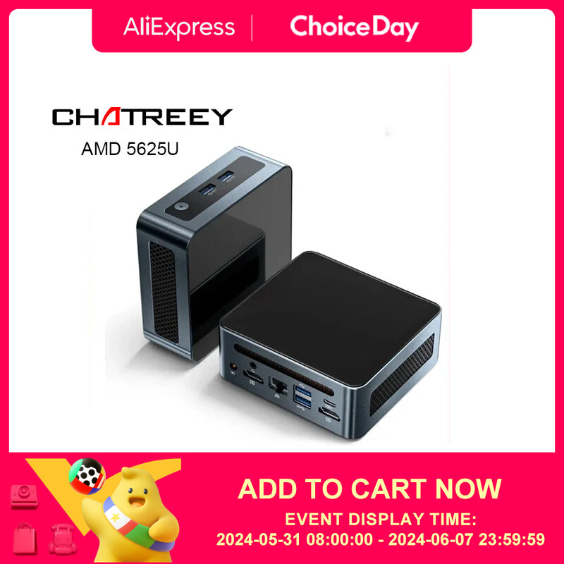 Chatreey AN2P Mini PC R5 5625U/3550H komputer do gier NVME SSD WIFI6 HD Windows 11 Pro