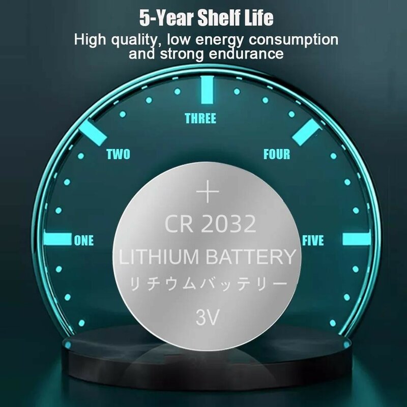 Bateria de Botão de Lítio CR2032, BR2032, ECR2032, LM2032, 5004LC, Coin Cell, Baterias de Relógio, Brinquedo, Relógio, Controle Remoto, 2-60Pcs, 3V, Novo