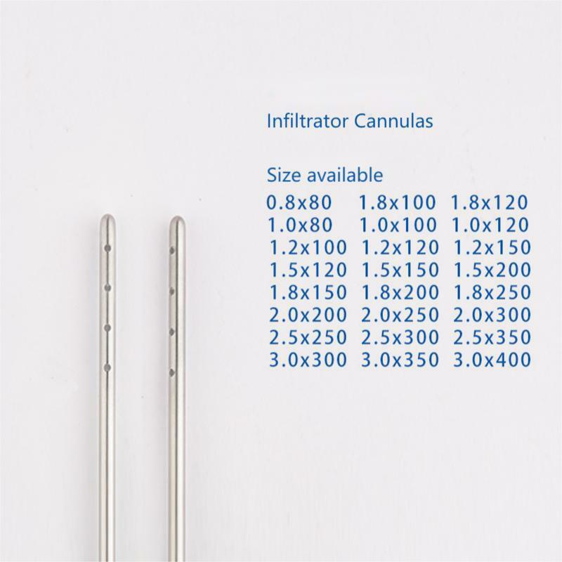 Reusable Tumescent Infiltration Cannula Irrigation Cannula with Luer Lock Connector with 12 Spiral Hole Tips