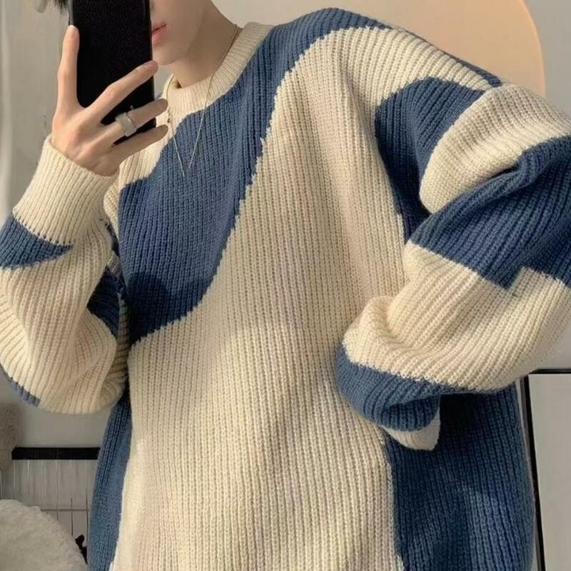 미국 겨울 따뜻한 니트 스웨터, 한국 맞춤형 스트리트 커플 패션, 심플한 두꺼운 긴팔 스포츠 후디