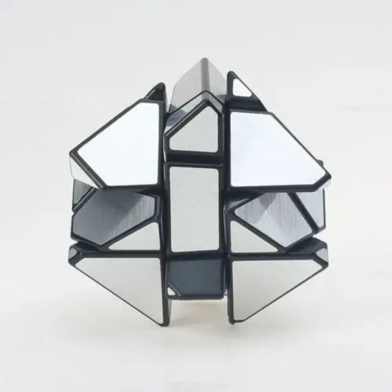 Привидение 3x3x3 магический куб с зеркальной поверхностью скошенный спиральный скоростной пазл Куб ВОЛШЕБНЫЙ Детский обучающий развивающий куб Необычные игрушки Серебряный