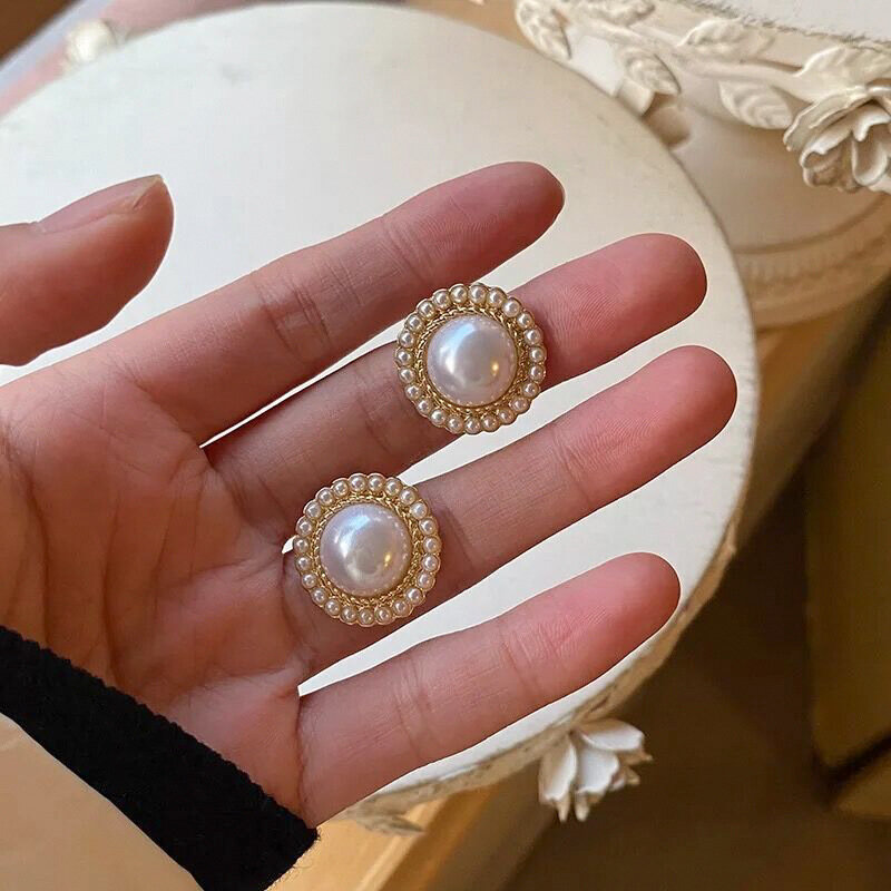 Mode Böhmischen Große Perle Stud Ohrring Maskottchen Ornamente Für Frauen valentinstag Zubehör Geschenk Großhandel E0245