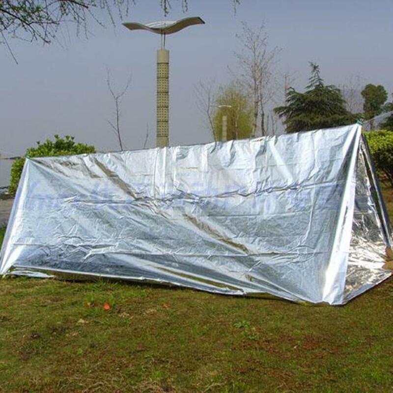 Impermeabile usa e getta all'aperto sopravvivenza militare emergenza salvataggio spazio foglio coperta termica pronto soccorso tenda a nastro