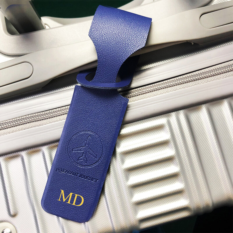 Etykieta bagażowa z literami Customn modna identyfikator walizki samolotu z małym adresem, Logo DIY spersonalizować akcesoria podróżne na prezent