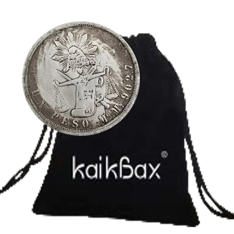 럭셔리 멕시코 피스 이글 3D 아트 커플 동전, 행운의 포켓 동전, 재미있는 동전, 기념 행운의 동전, 선물 가방