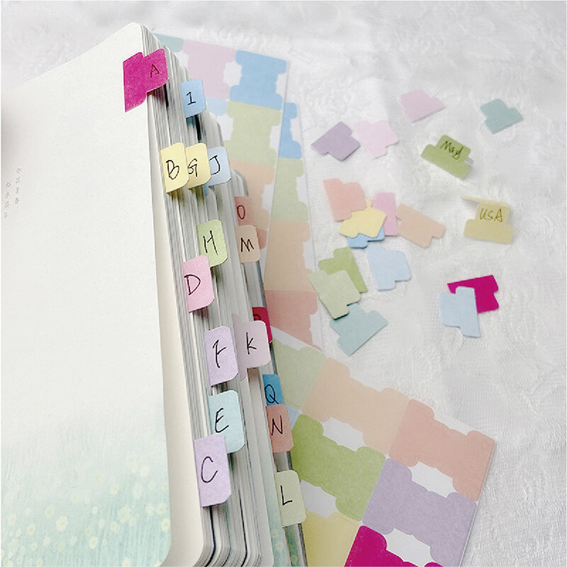 5sheet Self-adhesive Index Label Sticker Personalized Bible Journaling Tabs Flag School Office Stationery Supplies