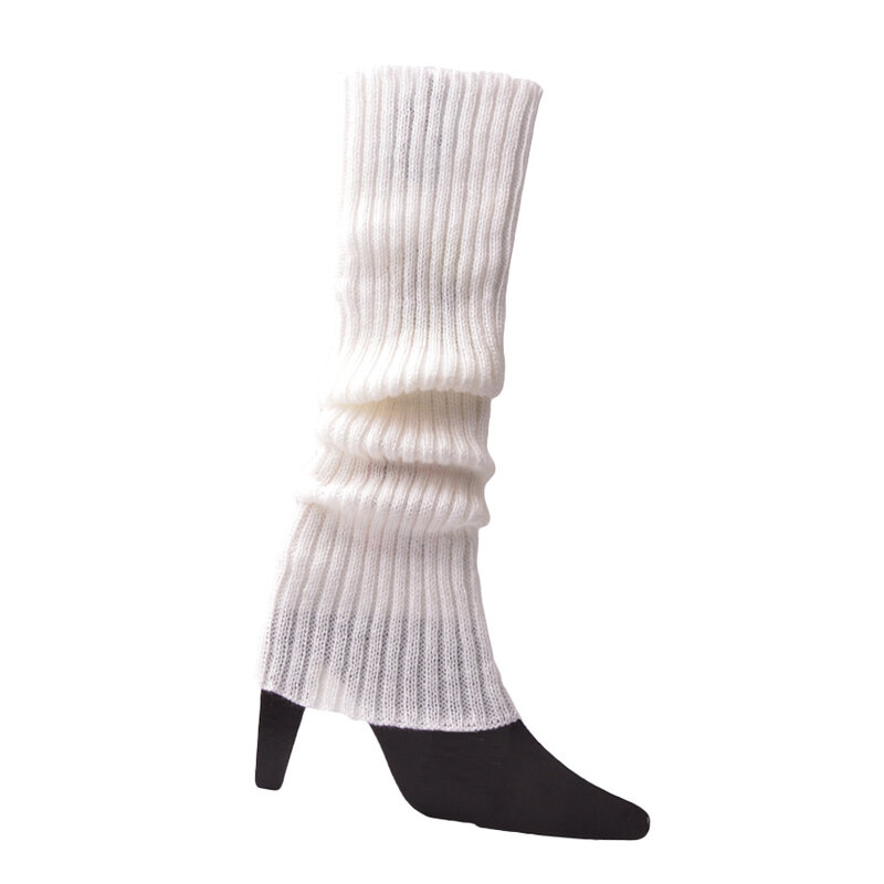 Женские неоновые цветные вязаные гетры на Хэллоуин в стиле 80-х, яркие носки в рубчик без ног в стиле панк, черные до колена, готические носки в стиле хип-хоп, рок