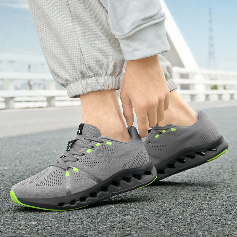 Zapatillas de correr para hombre, zapatos deportivos informales transpirables con plataforma, marca de verano, novedad de 2024