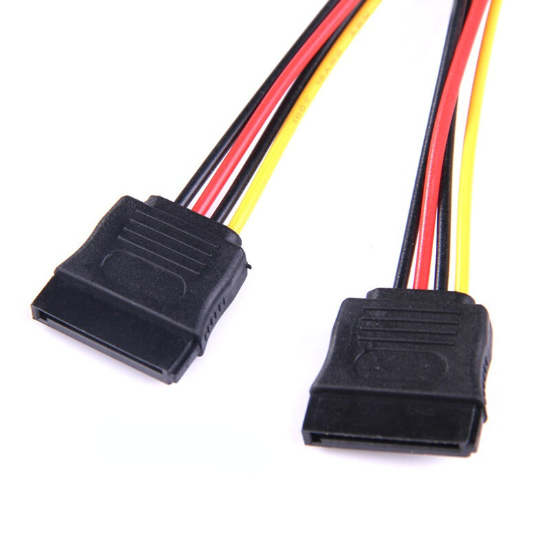 1pcs Serial ATA SATA 4 Pin IDE Molex to 2 of 15 Pin HDD Power Adapter Cable Hot Worldwide Promotion