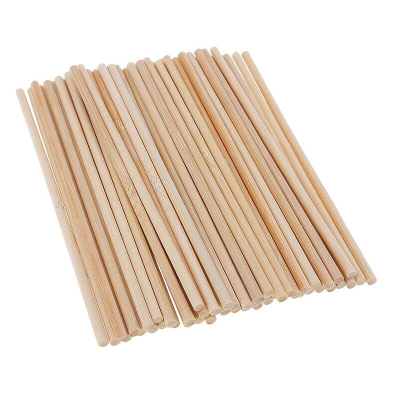 Unfinished Wood Shapes Round Bamboo Wooden Stick Dowel for DIY Model Making